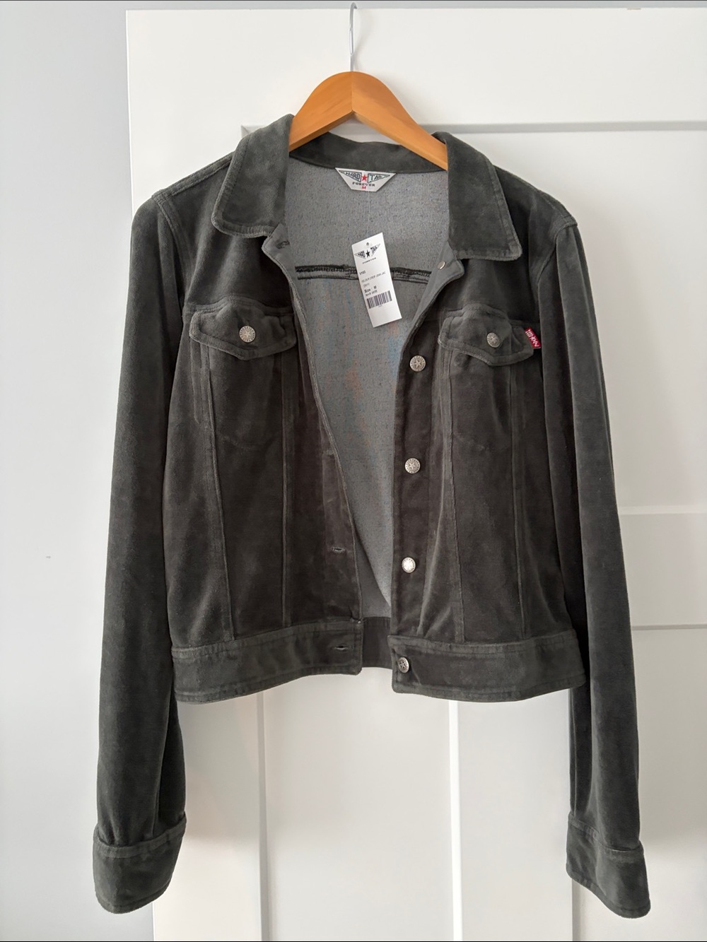 Hard Tail Charcoal Gray Suede Jean Jacket